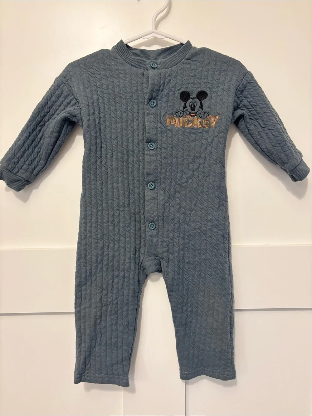 Mickey Quilted One-Piece Romper - Blue